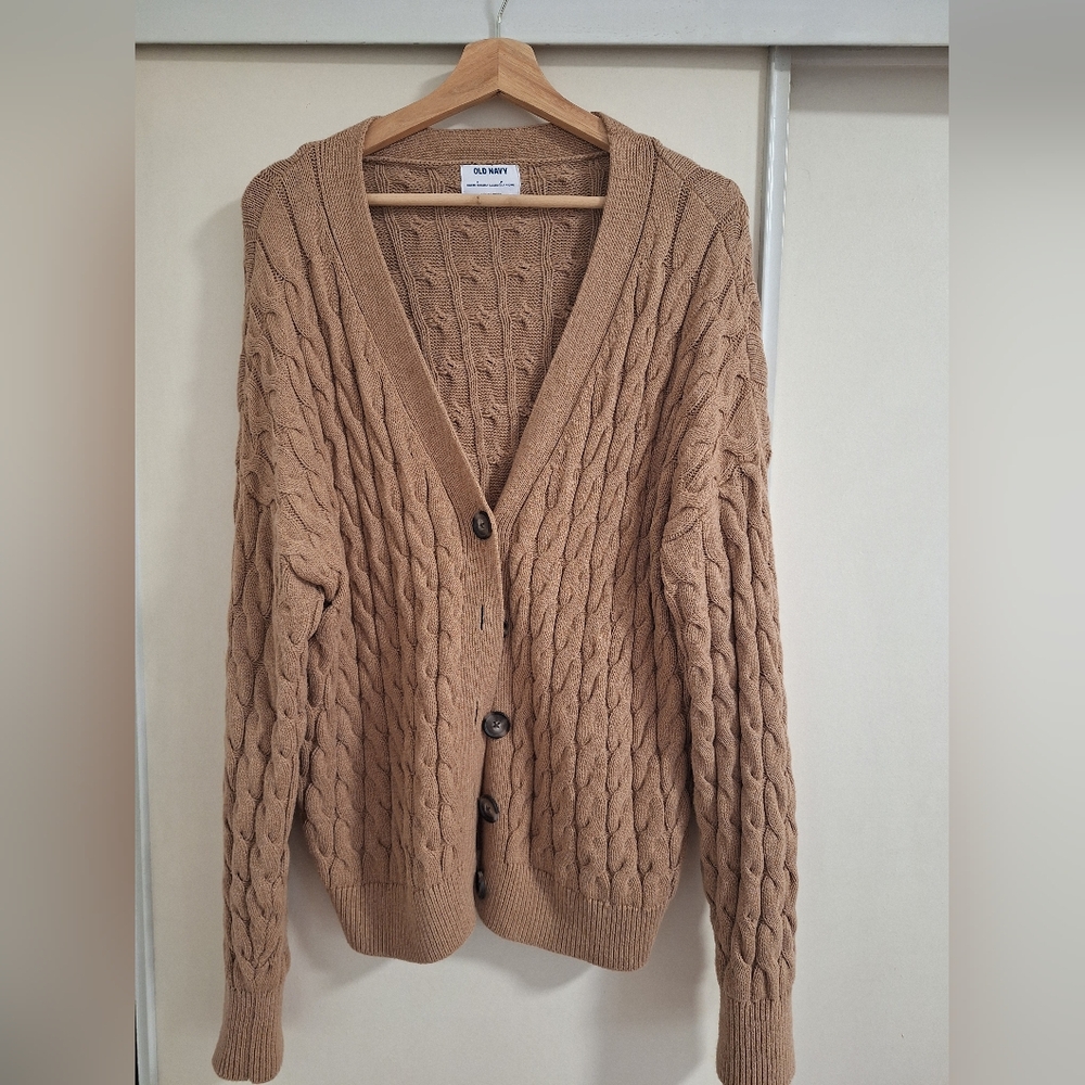 Old Navy Women's Cable Knit Cardigan - Brown